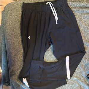 Under Armour Black Track Pants with White Accents